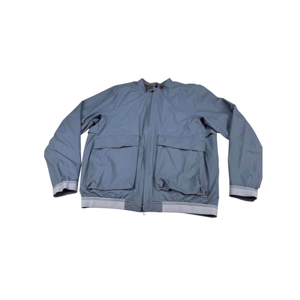 Lululemon Lab Mens Blue Grey Full Zip Bomber Jacket Mesh Lined *XL